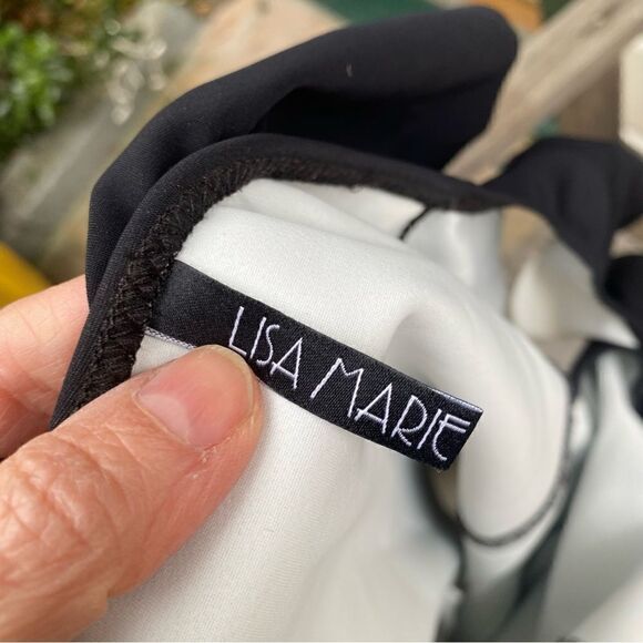 LISA MARIE FERNANDEZ the mira flounce maillot in black bonded bathing suit - Picture 12 of 14